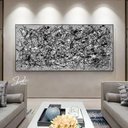 Ver imagem 1 de Quadro Abstrato Moderno Pollock pronto para pendurar