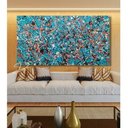 Ver imagem 3 de Quadro Pintado a Mão Pollock Original Vertical