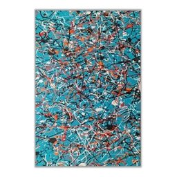 Quadro Pintado A Mão Pollock Original Vertical - 2