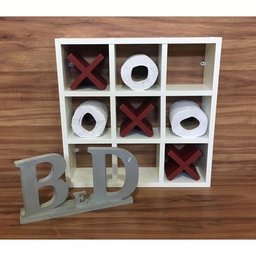 Nicho Jogo Da Velha Porta Papel Higiênico Branco Com 3 X - 1