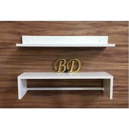 Prateleira Porta Fraldas + Prateleira Simples 60x15x15 - 4