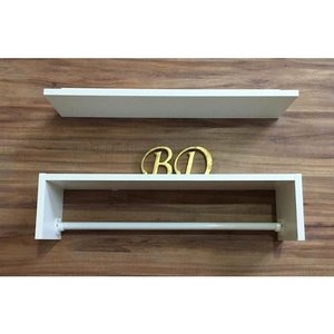 Prateleira Porta Fraldas + Prateleira Simples 60x15x15