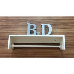 Prateleira Porta Fraldas Com Varão Branco Em Mdf 15mm Branco - 5