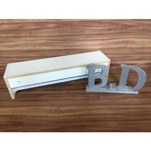 Prateleira Porta Fraldas Com Varão Branco Em Mdf 15mm Branco - 2