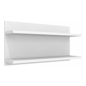 Prateleira Dupla Com Fundo Para Decoração Cozinha Lavanderia