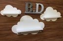 Ver imagem 4 de Trio Prateleira De Nuvem Com Varão Porta Fraldas Mdf Branco