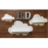 Trio Prateleira De Nuvem Com Varão Porta Fraldas Mdf Branco - 5