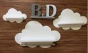 Ver imagem 5 de Trio Prateleira De Nuvem Com Varão Porta Fraldas Mdf Branco