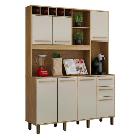 Armário de Cozinha Ambiente Granada Cinamomo Off White - Valdemóveis