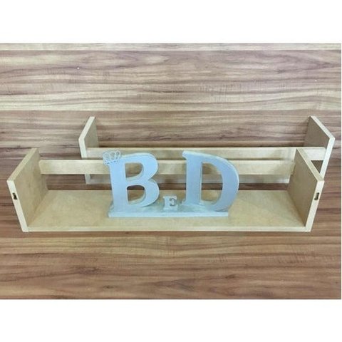 Prateleira Para Livros Cru Para Pintura 60x15x15 Mdf 15mm 2 pç