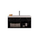 Ver imagem 2 de Gabinete Armário para Banheiro 60cm Mdf com Cuba - Zoff Preto