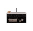 Ver imagem 2 de Gabinete Armário para Banheiro 60cm Mdf com Cuba - Zoff Preto