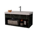 Ver imagem 3 de Gabinete Armário para Banheiro 60cm Mdf com Cuba - Zoff Preto