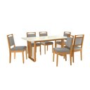 Ver imagem 2 de Conjunto Sala de Jantar Lina em Madeira Maciça 6 Cadeiras Boucle Cinza
