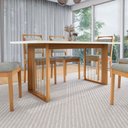 Ver imagem 3 de Conjunto Sala de Jantar Lina em Madeira Maciça 6 Cadeiras Boucle Cinza