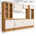 Ver imagem 4 de Cozinha Modulada Completa Provence Americana 16 Portas com Cristaleira Cinamomo/Off White