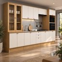 Ver imagem 1 de Cozinha Modulada Completa Provence Americana 16 Portas com Cristaleira Cinamomo/Off White