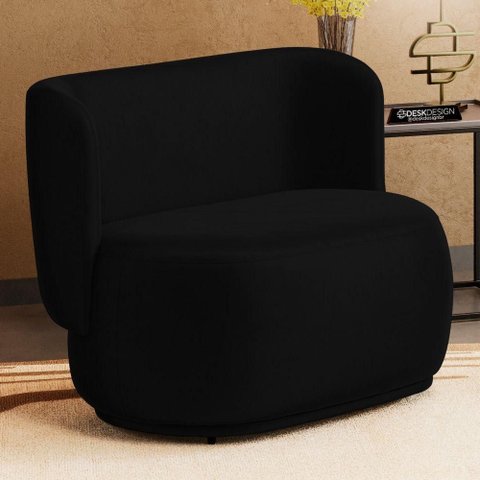 Namoradeira Decorativa Orgânica Molly 02 Lugares Couríssimo Preto - Desk Design Cor Preto