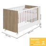Dormitório Doce Sonho 2 Portas, Cômoda Trocador e Berço Mini Cama Carvalho/Branco com Rodízio e Colc - 5