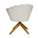 Ver imagem 4 de Poltrona Decorativa Pétala Pés Madeira Giratório Suede Bege - DS Estofados