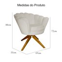 Ver imagem 5 de Poltrona Decorativa Pétala Pés Madeira Giratório Suede Bege - DS Estofados