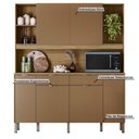 Ver imagem 4 de Armário de Cozinha Compacto Botanika 6 Portas 2 Gavetas Nicho P/micro-ondas Passa-fio 1,79m - Freij
