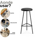 Ver imagem 4 de Banqueta Industrial Retrô Alta 70cm em Ferro com Assento Estofado para Balcão Cozinha