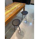 Ver imagem 3 de Banqueta Retro Alta Ferro Industrial Assento Peroba 70cm Cor:estofado