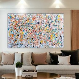 Quadro Pintado A Mão Pollock Original Vertical Horizontal - 2