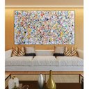Ver imagem 1 de Quadro Pintado A Mão Pollock Original Vertical Horizontal