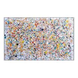 Quadro Pintado A Mão Pollock Original Vertical Horizontal - 3