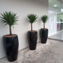 Ver imagem 5 de Vaso de Fibra de Vidro Atenas g 90cm Vitrificado Grande Preto Brilhante