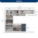 Ver imagem 3 de Cozinha Completa Modulada Americana com Vidro Reflecta 4 Peças Yescasa