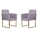 Ver imagem 1 de Conjunto 02 Poltronas para Recepção e Sala Klara Suede Cinza