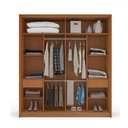 Ver imagem 3 de Guarda-roupa Casal Valência 2 Portas 2 Gavetas Freijó/azul - Politorno