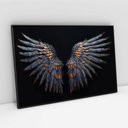 Ver imagem 5 de Assas Abstratas Azul Marinho Laranja Sala Quarto Casa Escritório