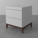 Ver imagem 2 de Mesa de Cabeceira Klein Imbuia e Branca 50cm