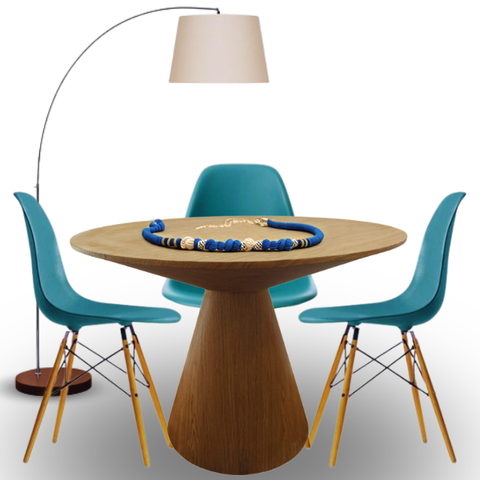 Mesa de Jantar Eclipse Cone Redonda 110cm em Freijo Modelar