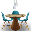 Ver imagem 2 de Mesa de Jantar Eclipse Cone Redonda 110cm em Freijo Modelar