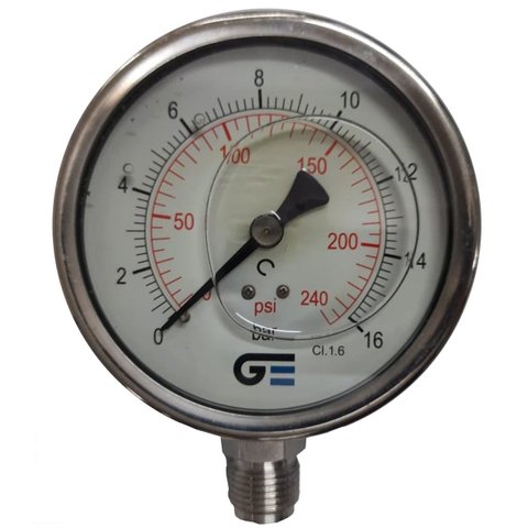 MANOMETRO GENEBRE DN100 1/2BSP 0-16BAR 0-240PSI