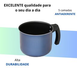 Fervedor Leiteira 14 Cm Azul Antiaderente 1,6 Litros - 3