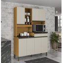 Ver imagem 1 de Kit de Cozinha 100% Mdf Verdot Perfil 7 Portas 1 Gaveta:Amêndoa/Off White