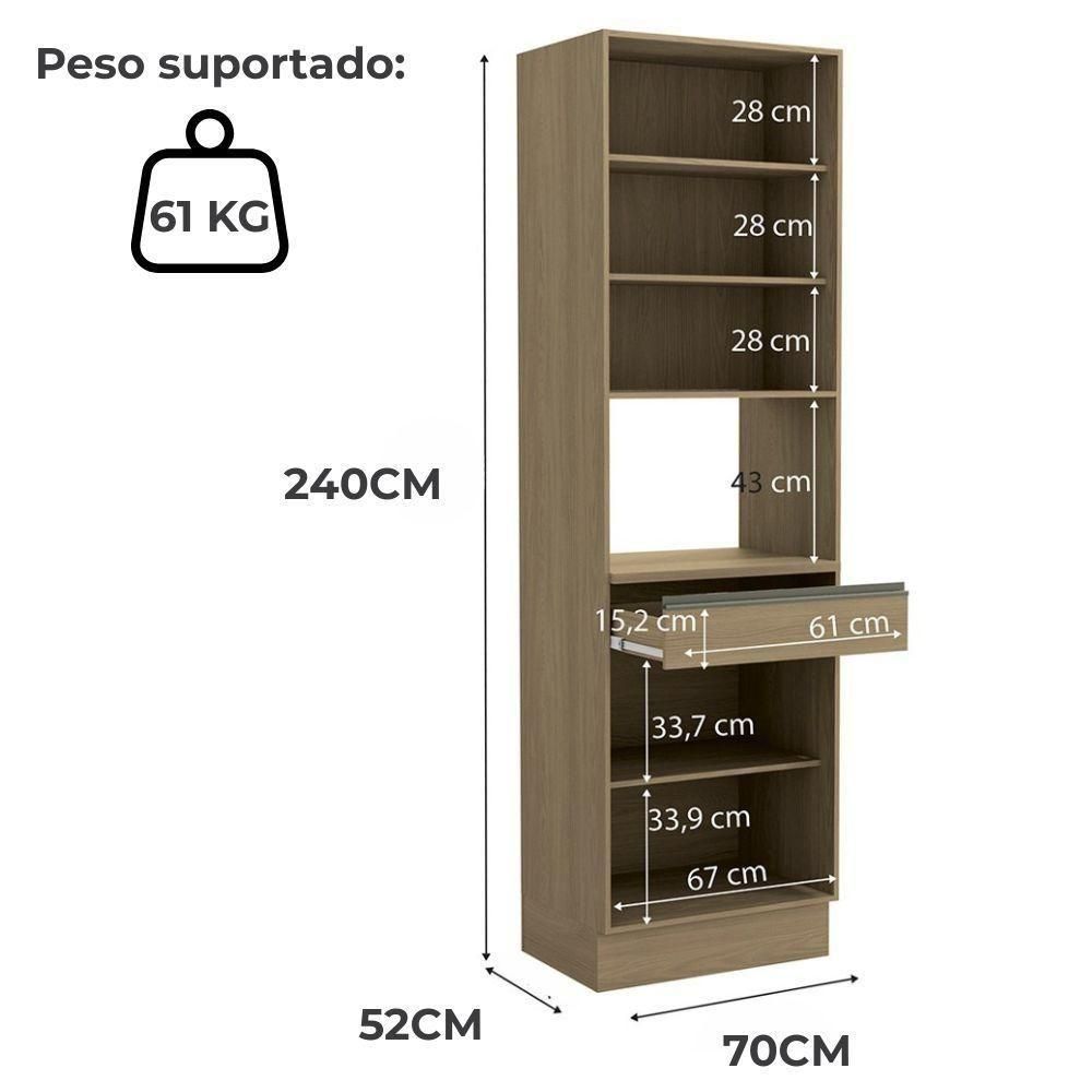 Torre Quente 240x70 Cm 4p 1g Mdp Maxxi G751 Nogal Kappesberg Nogal