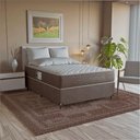 Ver imagem 1 de Cama Box Casal + Colchão Prime Espuma D45 Marrom Suede Marrom/marrom