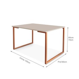 Mesa Jantar Estilo Industrial 120x0,80 para 4 Lugares - Preto/imbuia - 3 Mesa Jantar Estilo Industrial 120x0,80 para 4 Lugares - Preto/imbuia - 3