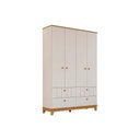 Ver imagem 1 de Guarda Roupa Infantil C/ 4 Portas e 4 Gavetas Biscoito Off White/nature - Permóbili Baby