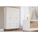 Ver imagem 4 de Guarda Roupa Infantil C/ 4 Portas e 4 Gavetas Biscoito Off White/nature - Permóbili Baby