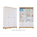 Ver imagem 3 de Guarda Roupa Infantil C/ 4 Portas e 4 Gavetas Biscoito Off White/nature - Permóbili Baby