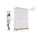 Ver imagem 2 de Guarda Roupa Infantil C/ 4 Portas e 4 Gavetas Biscoito Off White/nature - Permóbili Baby