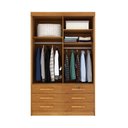 Ver imagem 4 de Guarda Roupa Solteiro 2 Portas 6 Gavetas - Chicago-cinamomo - Tcil Móveis